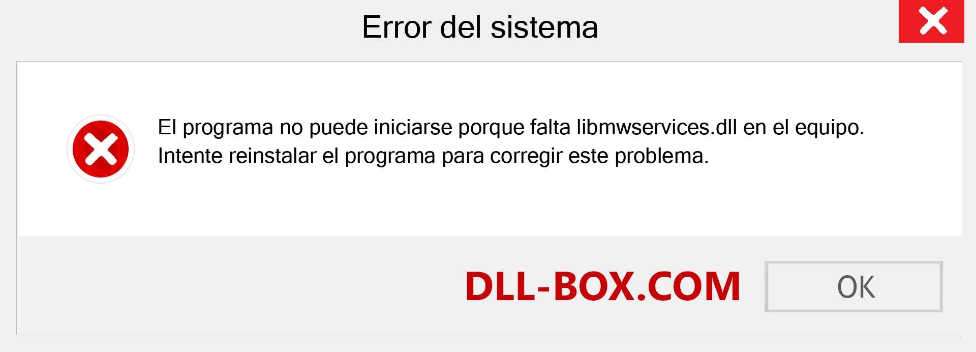 ¿Falta el archivo libmwservices.dll ?. Descargar para Windows 7, 8, 10 - Corregir libmwservices dll Missing Error en Windows, fotos, imágenes